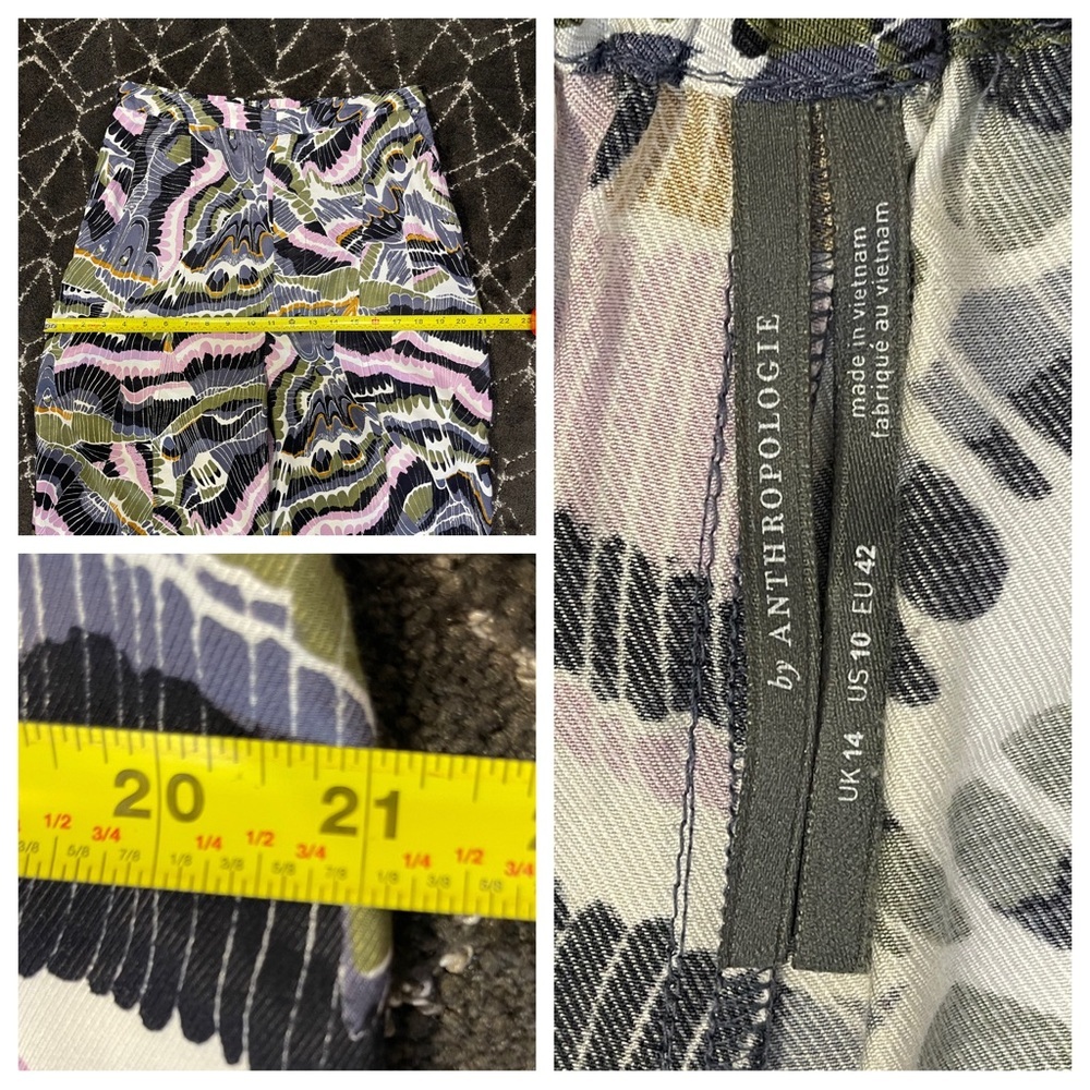 Anthropologie Abstract Trouser Wide Leg Flowy Resort-Wear - Picture 6 of 8